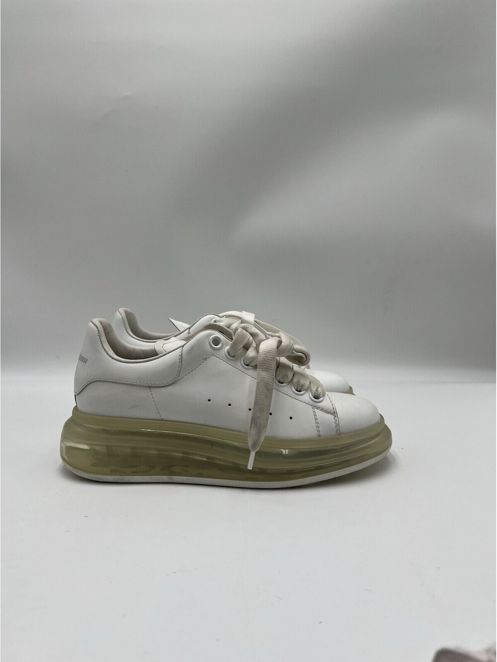 Alexander McQueen Oversized sneakers white leather transparent Soles Size 36.5